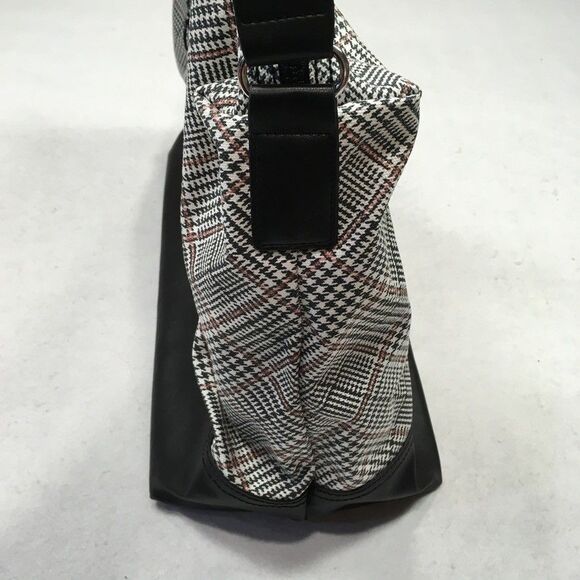 NWOT Lands End Canvas Weekender Duffle Bag Black White Pink Plaid Travel Luggage - Picture 12 of 16